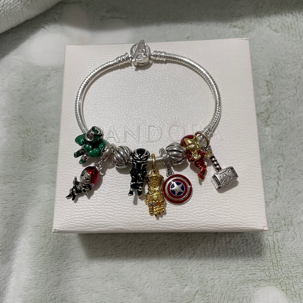 Pandora Silver Marvel-Inspired Multicolor Charm Bracelet